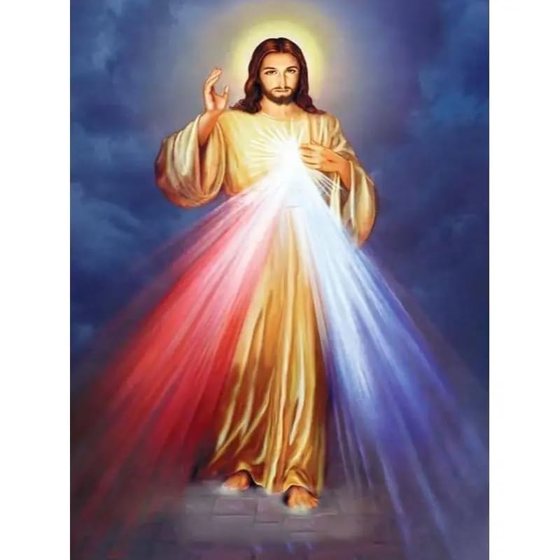 5D DIY Diamond Painting Kits - Jesus Christ Religious Diamond Art, Crystal Rhinestone Cross Stitch Craft for Home Decor, Wall Art & Gift (40x50cm) - Perfect for Living Room, Bedroom & Church Decorations