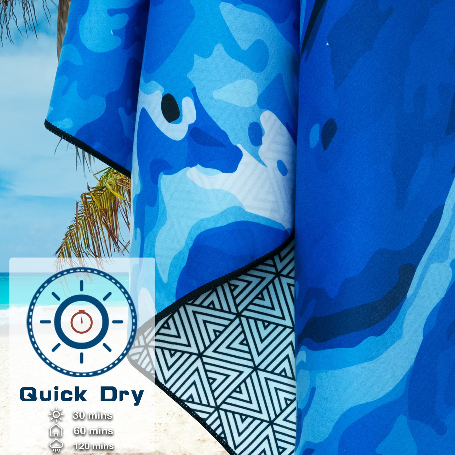 **DARCHEN Oversized Microfiber Beach Towel - Quick Dry, Sand Free, Extra Large (70x35