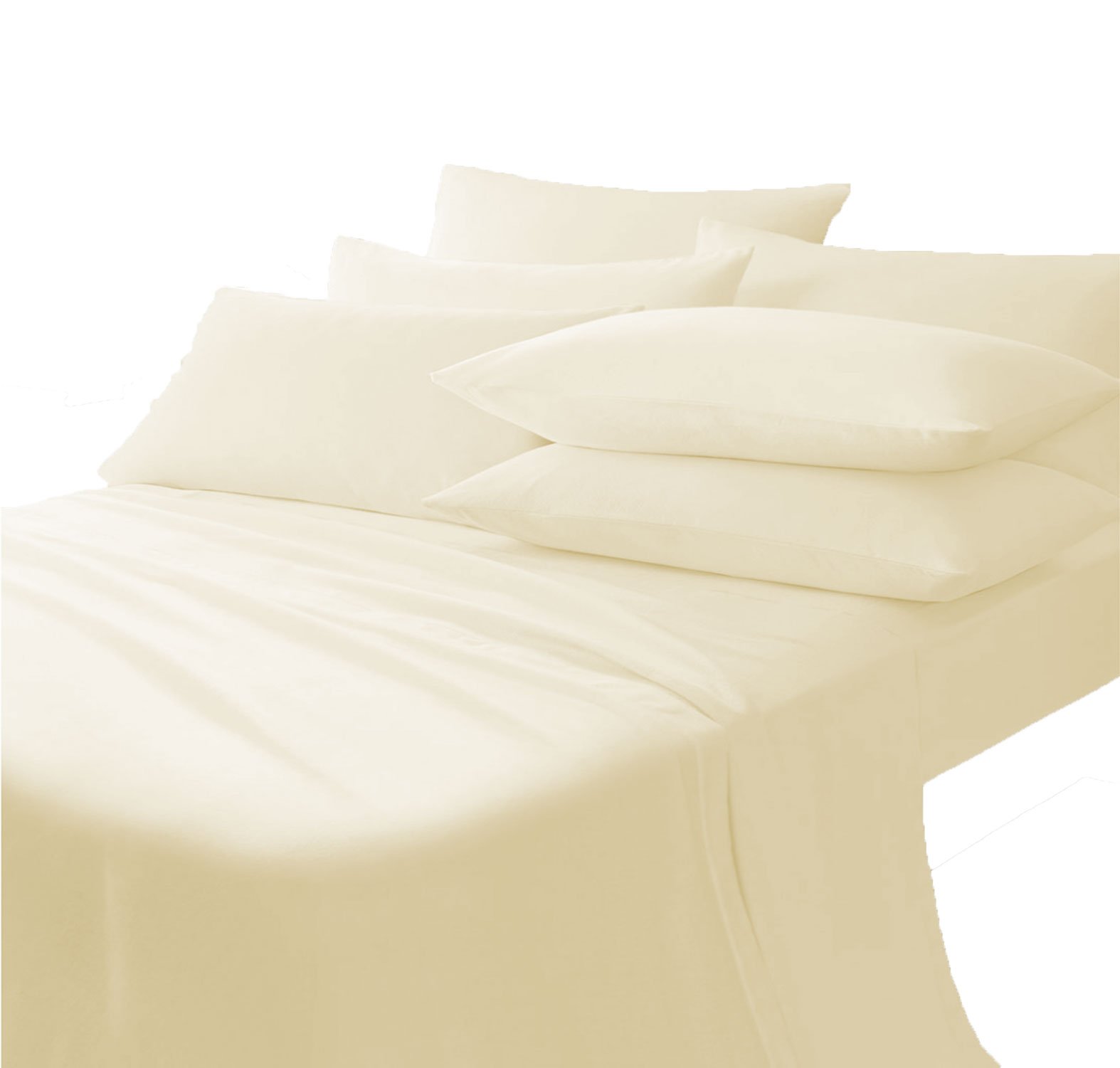 Luxury 8-Piece Solid Ivory Bedding Set - 100% Egyptian Cotton 500 Thread Count (3pc Duvet Cover + 4pc Sheet Set + 1pc Bed Skirt) for Twin Size Bed - Perfect for Master Bedroom, Guest Room & Cozy Home Decor