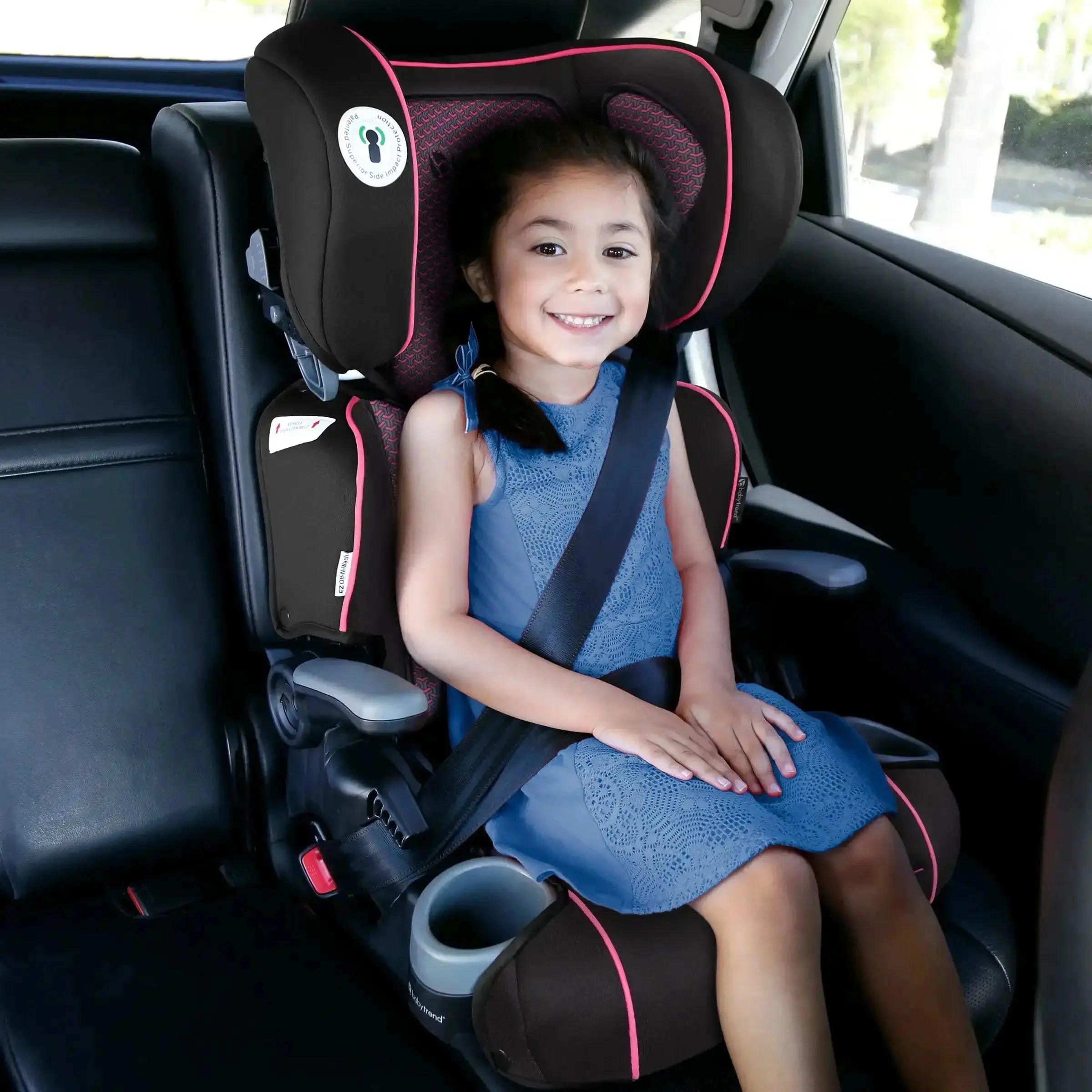 PROtect 2-in-1 Folding Booster Car Seat for Kids - Convertible High Back & Backless Car Seat for Travel & School - Safe & Portable for Toddlers 3-12 Years Old
