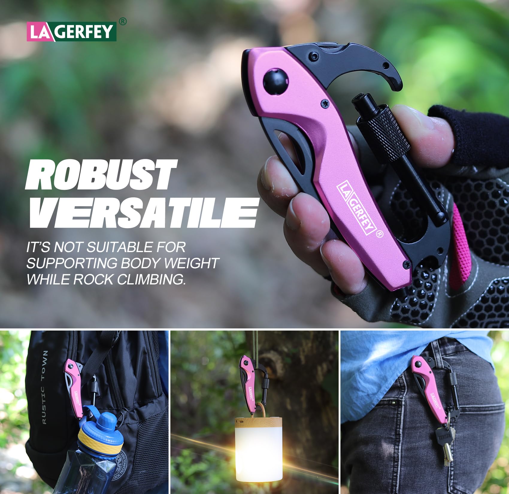 Self Defense Keychain for Women - Pink Multitool with Emergency Alarm, Perfect Gift for Mom, Wife, or Girlfriend - Birthday, Christmas, Mother's Day & Stocking Stuffers - Great for Personal Safety & Everyday Carry