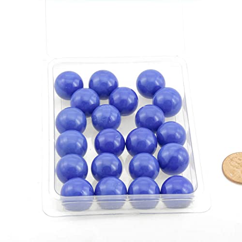 20-Pack Blue Opaque 14mm Glass Marbles for DIY Crafts, Home Decor & Kids Games - WONGM025