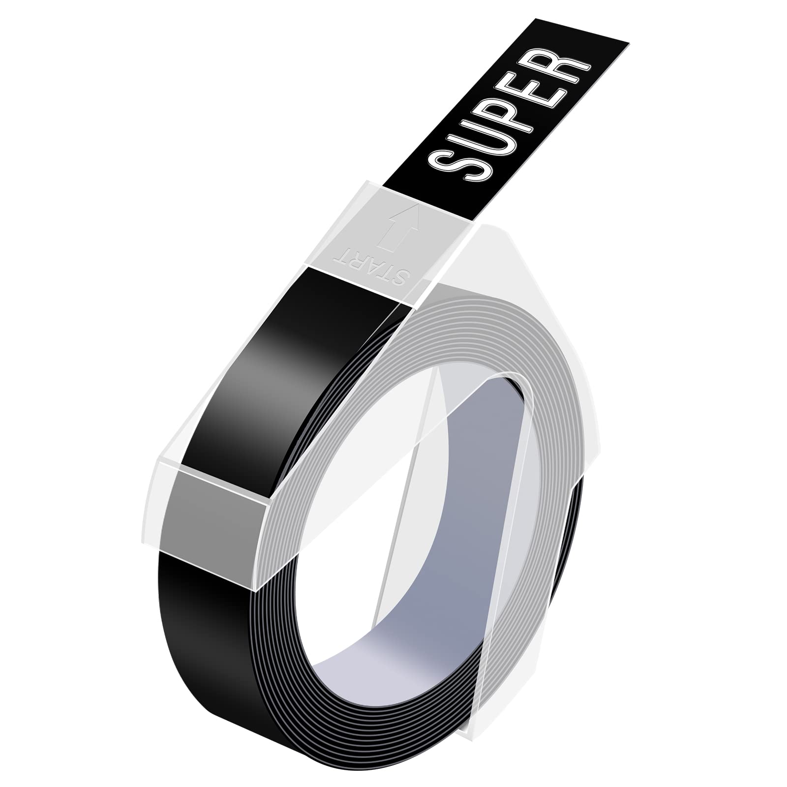 USUPERINK 100PK Dymo 3D Plastic Embossing Labels 521209 - White on Black Label Tape 12mm (1/2