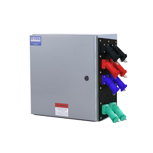 800A 208V Threaded Post Camlock Connection Box - Heavy Duty Electrical Power Distribution for Industrial & Construction Sites