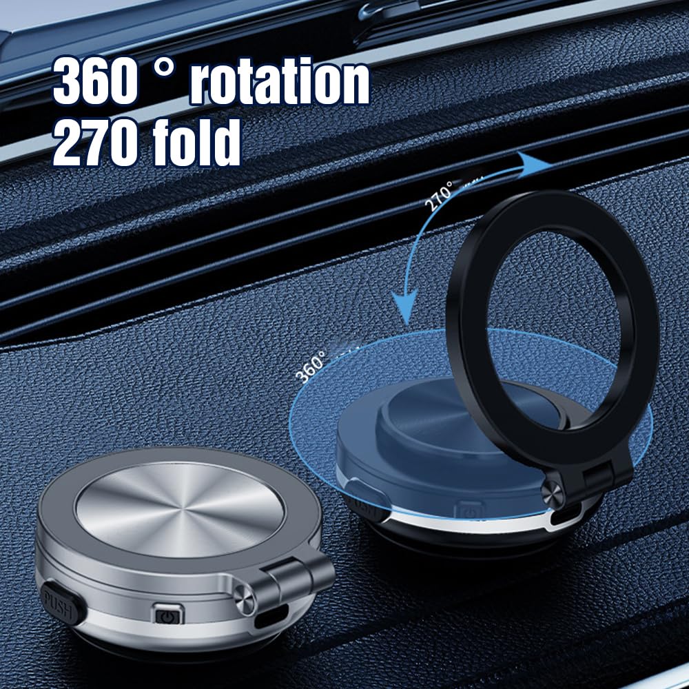 2024 Magnetic Car Phone Mount - 360° Rotation & Strong Suction for Safe Driving