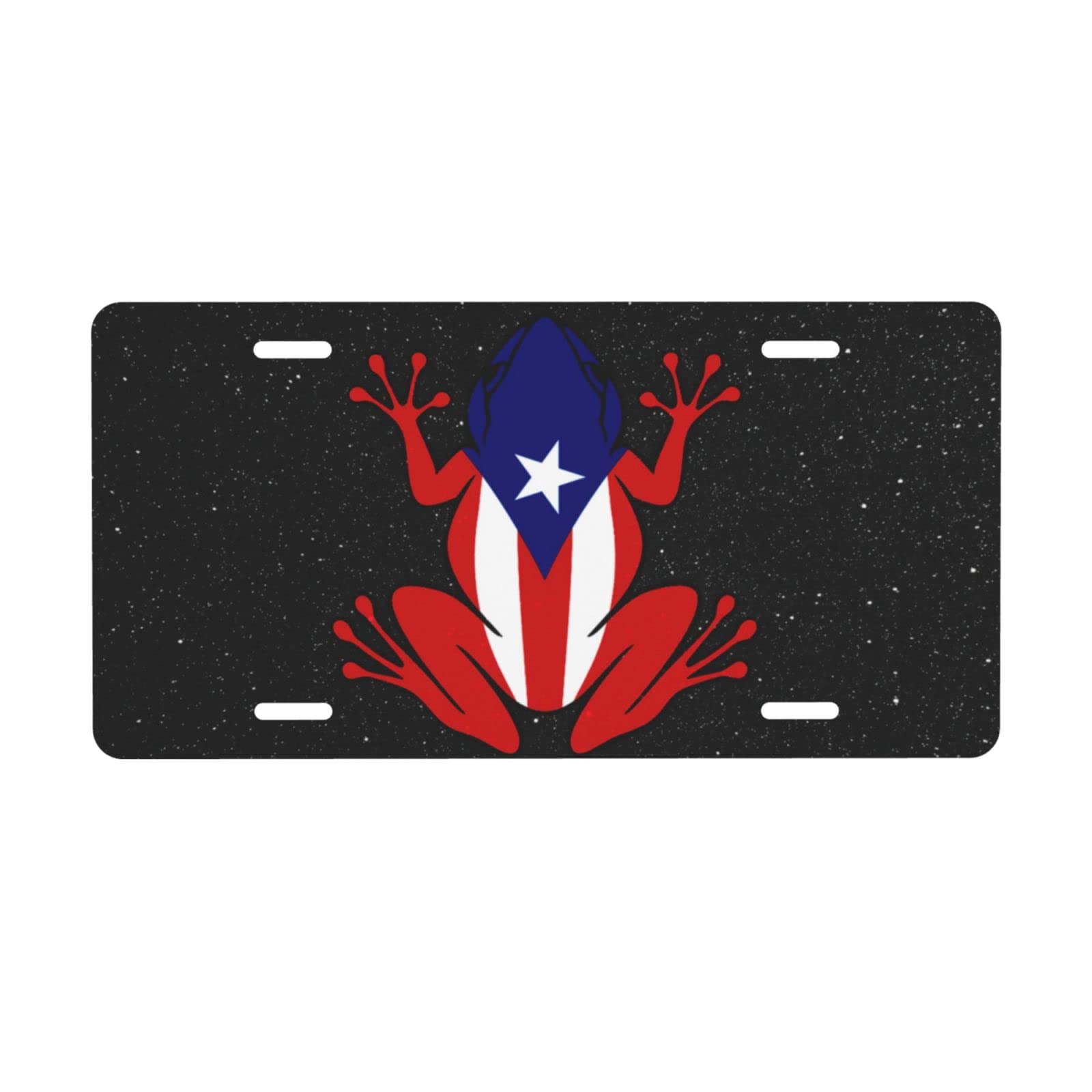 Puerto Rico Rana Falg Frog Aluminum License Plate - 6x12 Inch Decorative Metal Car Front Tag with 4 Holes | Perfect for Car Enthusiasts, Unique Gift Idea & Tropical Themed Vehicle Decoration
