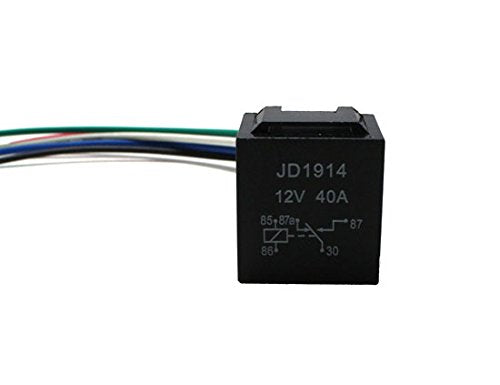 5 Pin 12V 40A SPDT Automotive Relay Socket with Wires - Compatible with Car Fog Lights, Daytime Running Lamps, Headlights & More - Perfect for DIY Auto Electrical Projects & Vehicle Lighting Upgrades