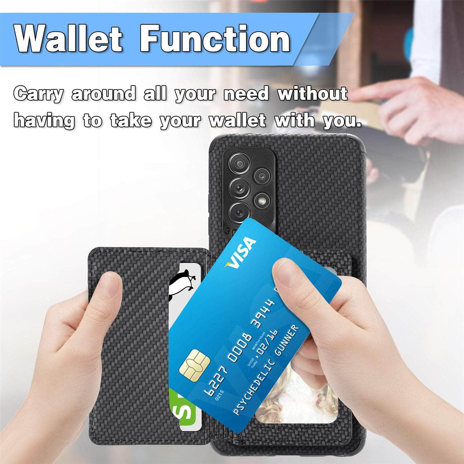 Magnetic Wallet Case for Samsung Galaxy A14 - Slim RFID Blocking Card Holder Cover with Kickstand | Perfect for Travel, Work & Everyday Use