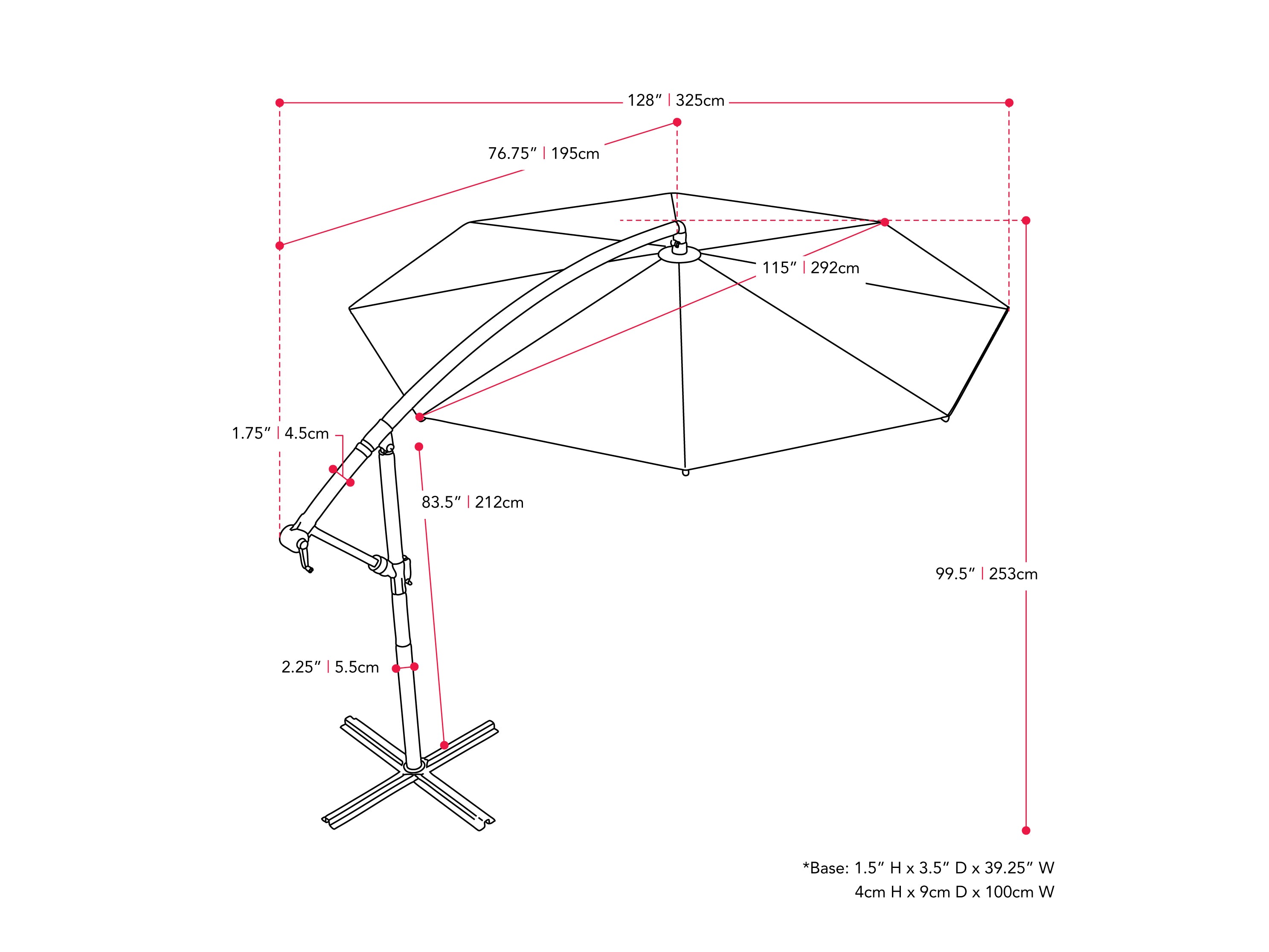 9.5ft Tilting Offset Patio Umbrella in Lime Green - Perfect for Outdoor Dining, Poolside Lounging, and Backyard Relaxation
