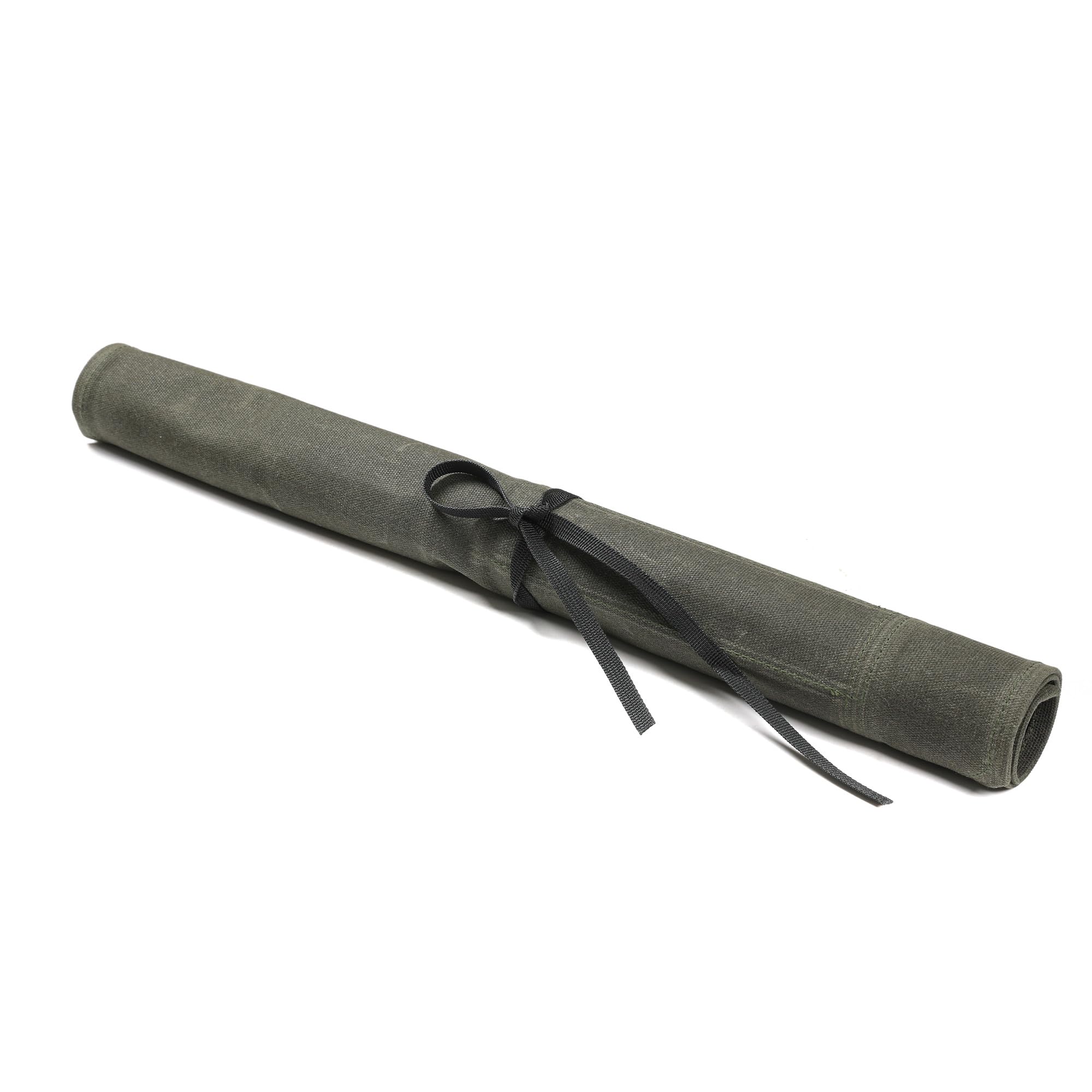 Heavy Duty Waxed Canvas Knife Roll Bag - Professional Chef Knife Organizer with Durable Army Green Waxed Canvas | Perfect for Chefs, Culinary Students & Outdoor Cooking
