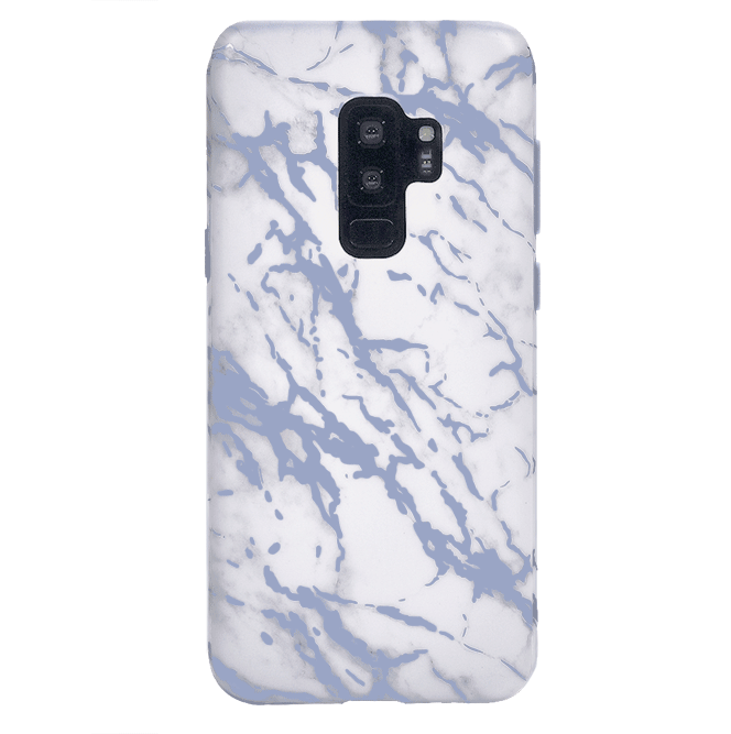Premium White Marble & Blue Chrome Samsung Galaxy Phone Case - Durable Protection for Galaxy S21/S22/S23, Slim Fit with Shock Absorption - Perfect for Work, Travel & Everyday Use
