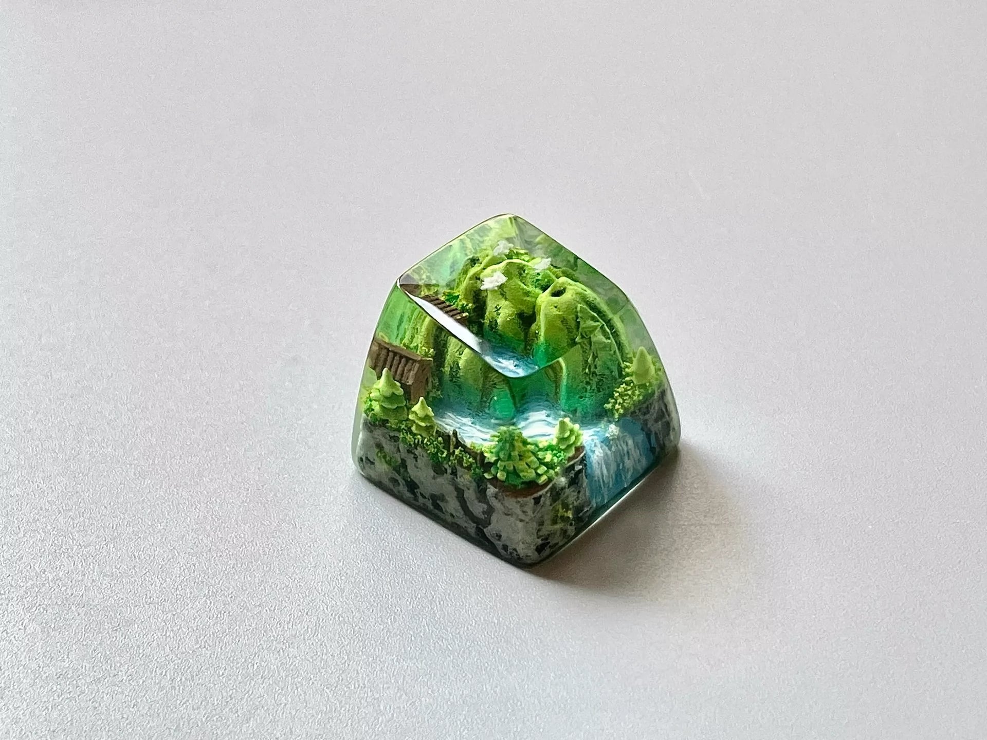 Chinese Landscape Painting Style Resin Keycaps - Seasonal Spring Summer Autumn Winter Themed Custom Keyboard Keycaps for Mechanical Gaming Keyboards | Perfect for Typing, Gaming & Office Work