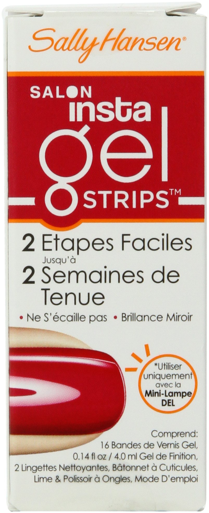 Sally Hansen Salon Insta Gel Strips - Red My Lips Nail Polish Strips (16 Count) | At-Home Manicure & Party Ready Nails