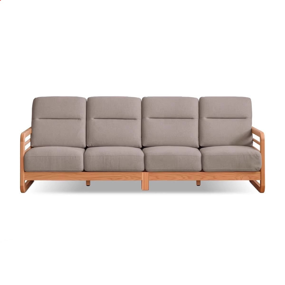 Oak Wood Fabric Sofa with String Style Backrest - Modern Living Room Furniture for Comfortable Home Decor