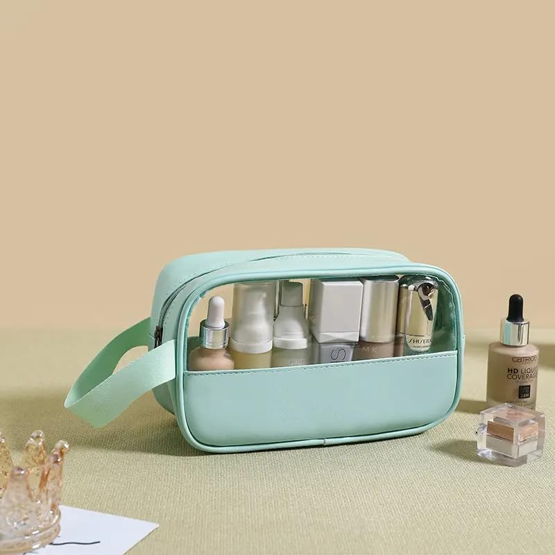 XAVRY Transparent Travel Toiletry Bag for Women & Men - Portable Makeup Organizer, Cosmetic Travel Bag, Small Size (1Pcs) - Perfect for Airplane Carry-On, Gym, Beach & Weekend Getaways