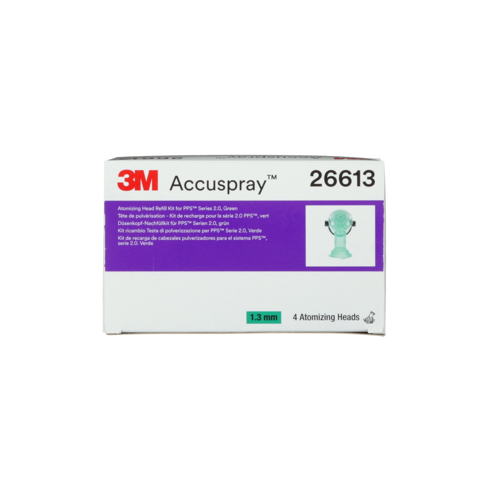 3M Accuspray Atomizing Head Refill Pack - Compatible with 3M PPS Series 2.0 Spray System (Model 26613) - Green Replacement Nozzles for Professional Painting and Coating Applications