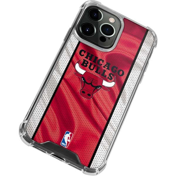 Skinit Clear iPhone 15 Pro Max Case with Officially Licensed NBA Chicago Bulls Away Jersey Design - Perfect for Basketball Fans & Game Day Protection