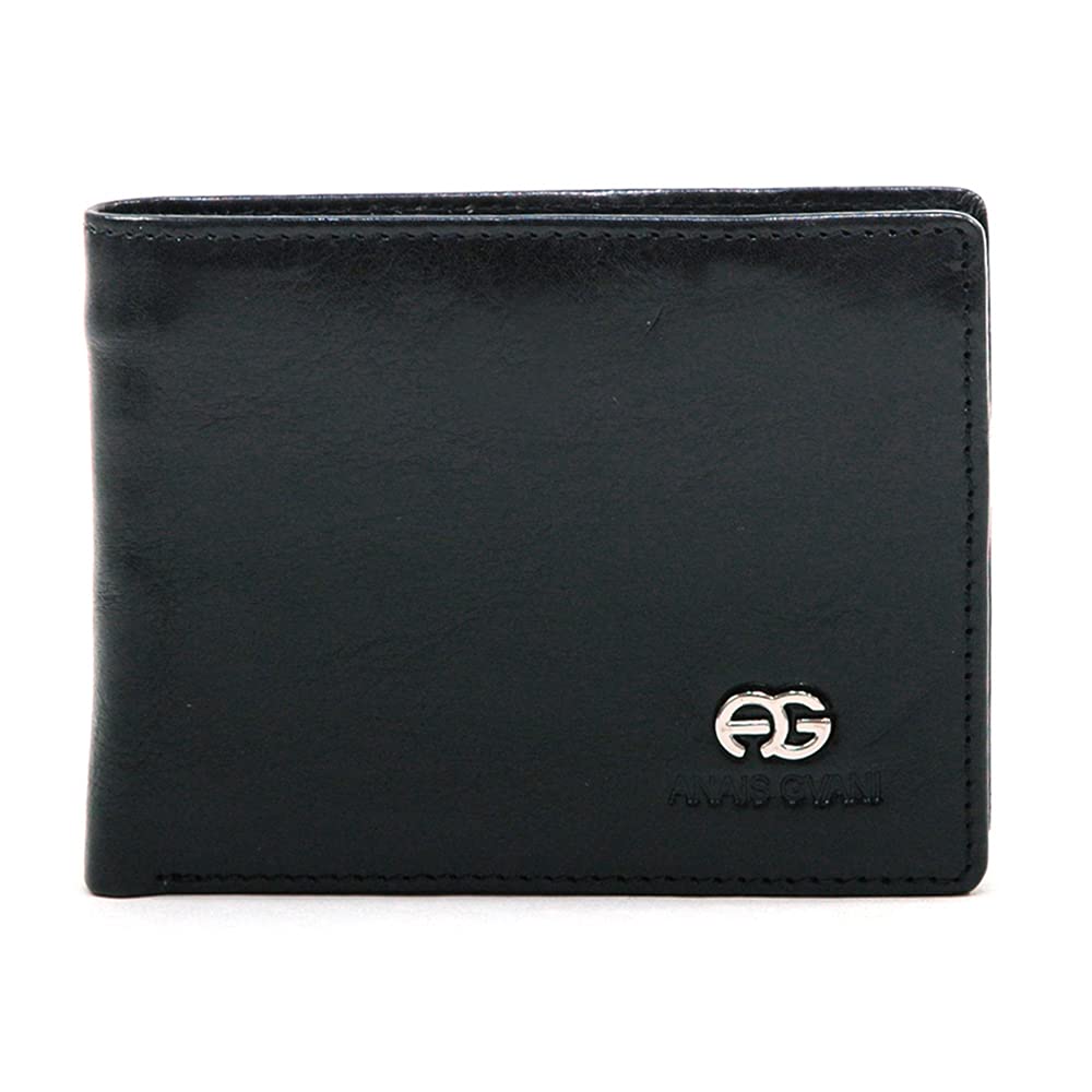 By Dasein Men's Genuine Italian Leather Bi-Fold Wallet - Slim RFID Blocking Wallet for Men - Perfect for Everyday Carry, Travel & Business (Black)