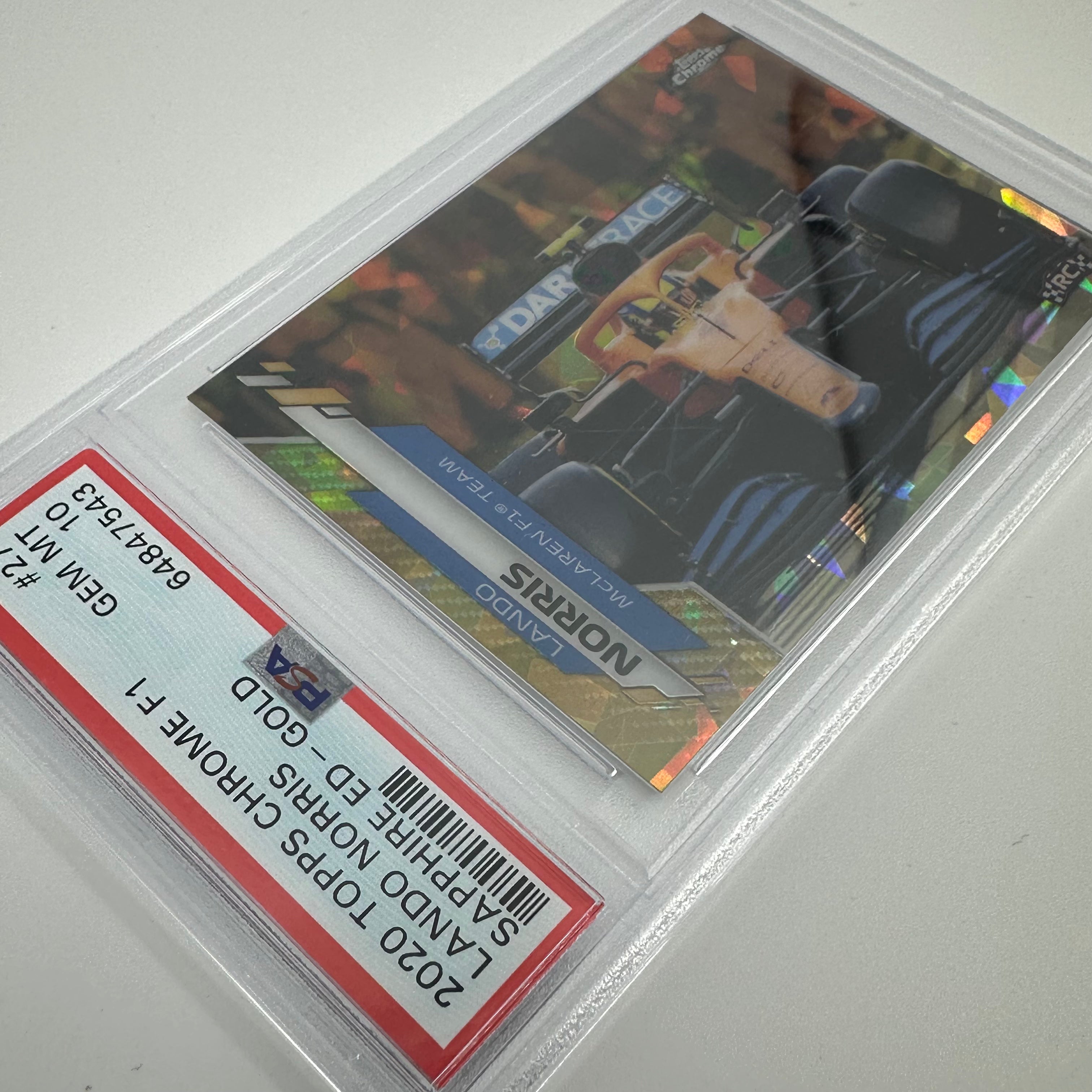 2020 Topps Chrome F1 Lando Norris #27 PSA 10 Sapphire Gold Rookie Card 26/50 - Perfect for F1 Collectors, Racing Fans & Sports Memorabilia Enthusiasts