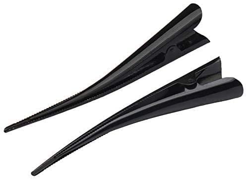 Panaakhi Black Non-Slip Metal Duckbill Hair Clips - 5 Pack Alligator Hair Pins for Women, Crocodile Barrettes Hair Styling Tools for Sectioning & Styling - Perfect for Salon, Home Use & DIY Hairstyles