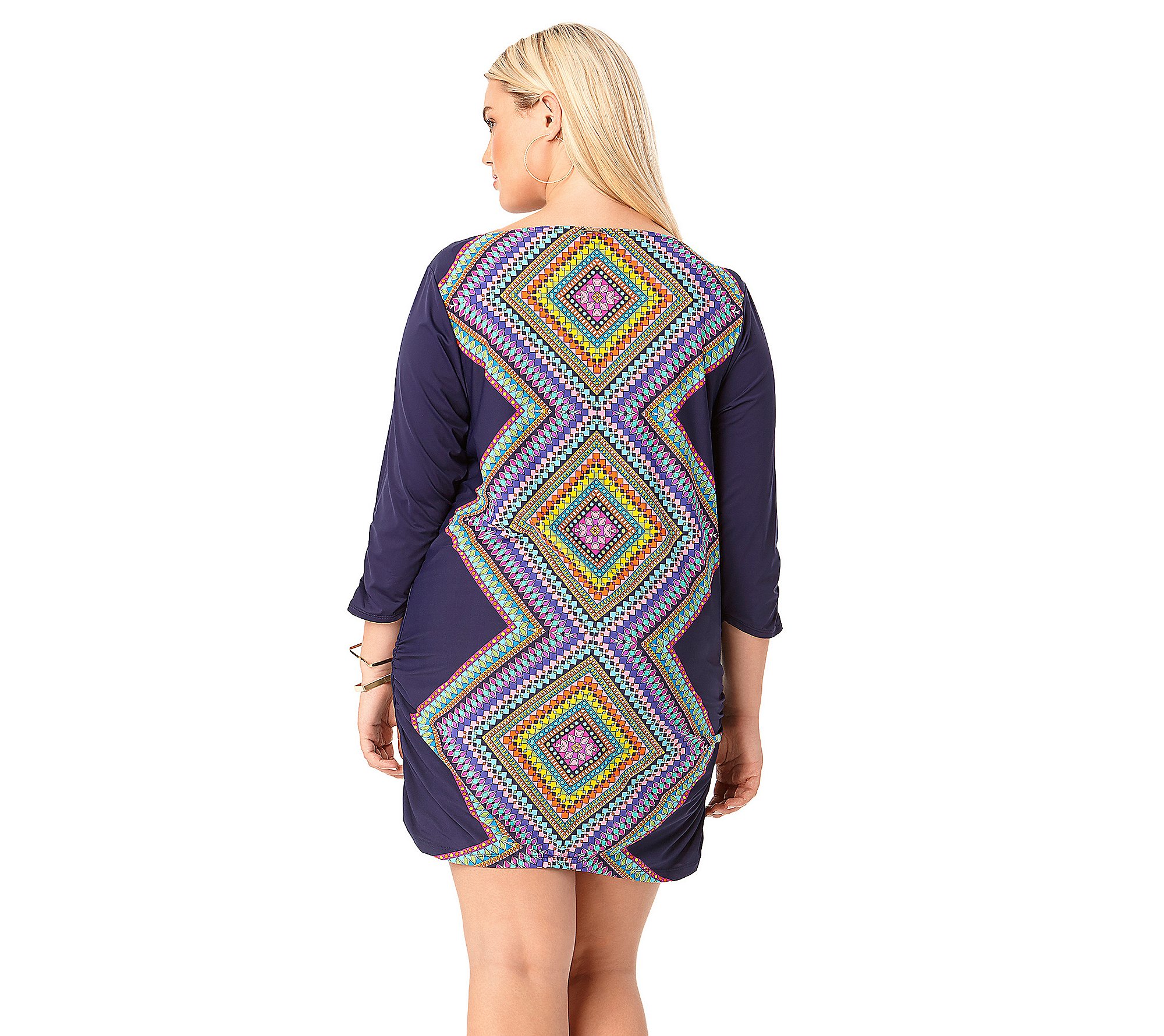 Anne Cole Women's Plus-Size Desert Diamond Tunic Cover Up - Stylish Beachwear for Pool, Vacation & Summer Outfits