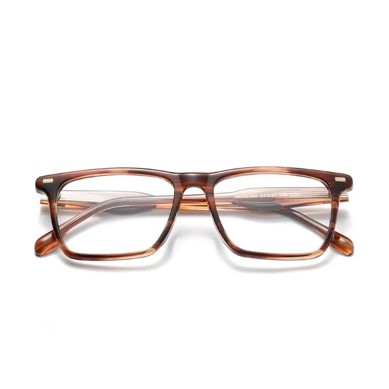 Aror Unisex Full Rim Square Brow Line Acetate Eyeglasses 94831 - Stylish & Durable Eyewear for Men & Women - Perfect for Work, Reading & Fashion Accessories
