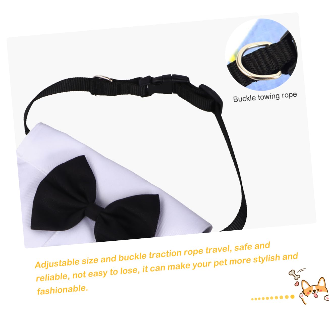 BESPORTBLE Fashionable Dog Bow Tie Collar with Triangle Scarf - Adjustable Pet Neck Accessory for Small Medium Large Dogs - Perfect for Parties, Weddings & Daily Walks