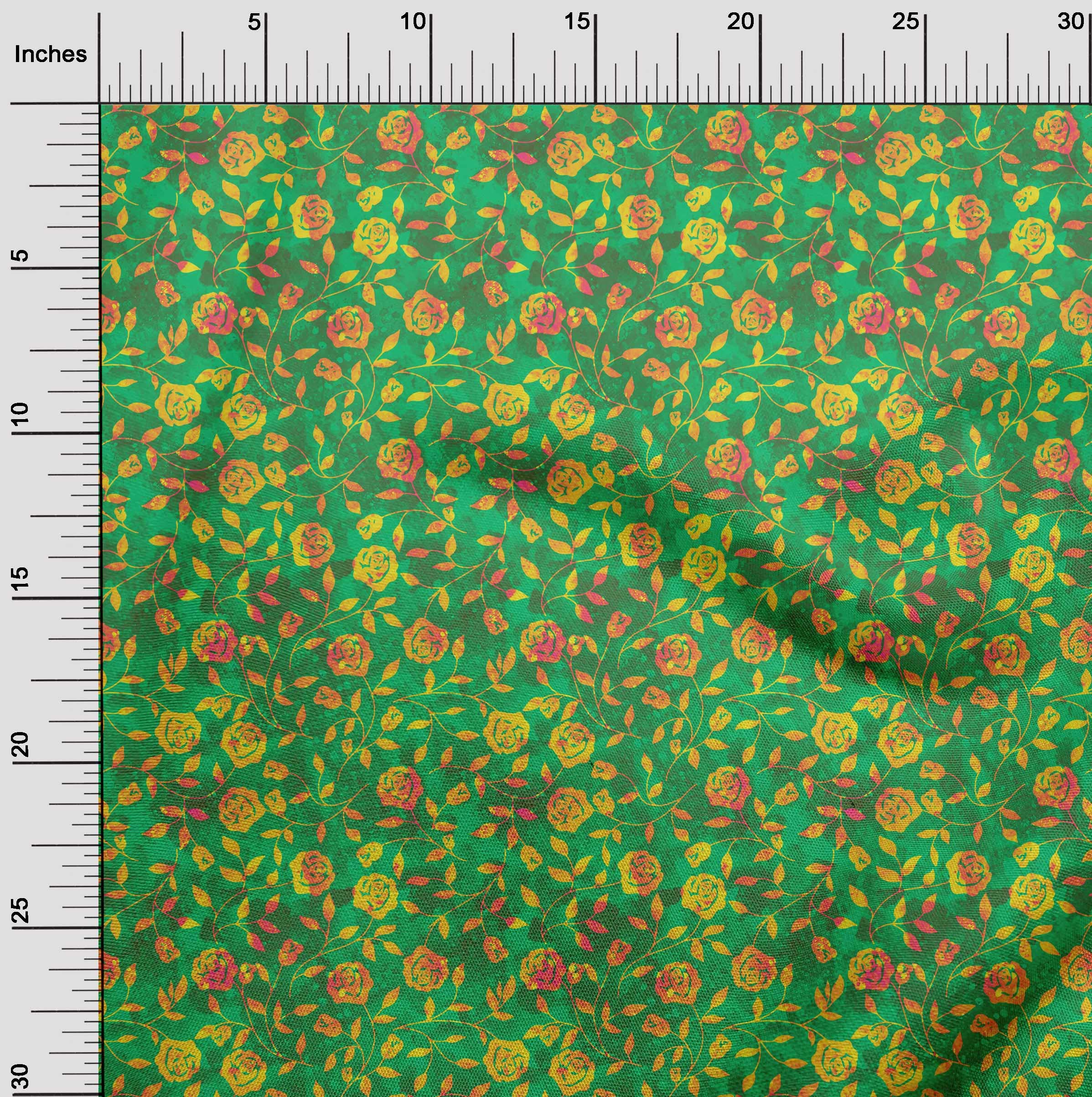 Velvet Green Batik Fabric by the Yard - 58 Inch Wide Printed DIY Sewing Material for Clothing, Dresses & Home Decor | Soft, Durable & Easy to Sew