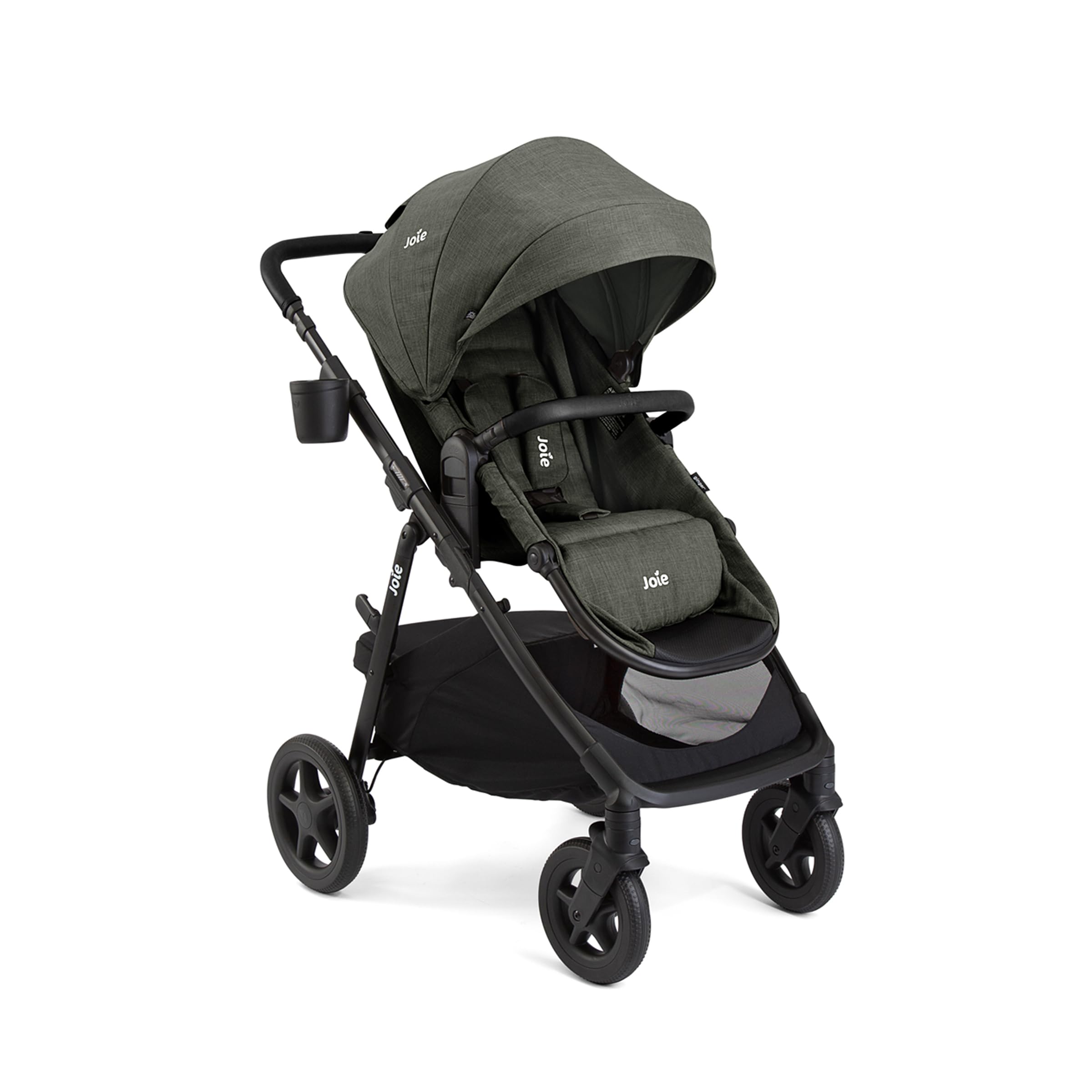 Ginger 4-in-1 Convertible Baby Stroller & Pramette with Height Adjustable Seat, All-Wheel Suspension & Extra Storage - Newborn to Toddler Travel System (Evergreen) | Perfect for City Walks, Shopping Trips & Family Outings