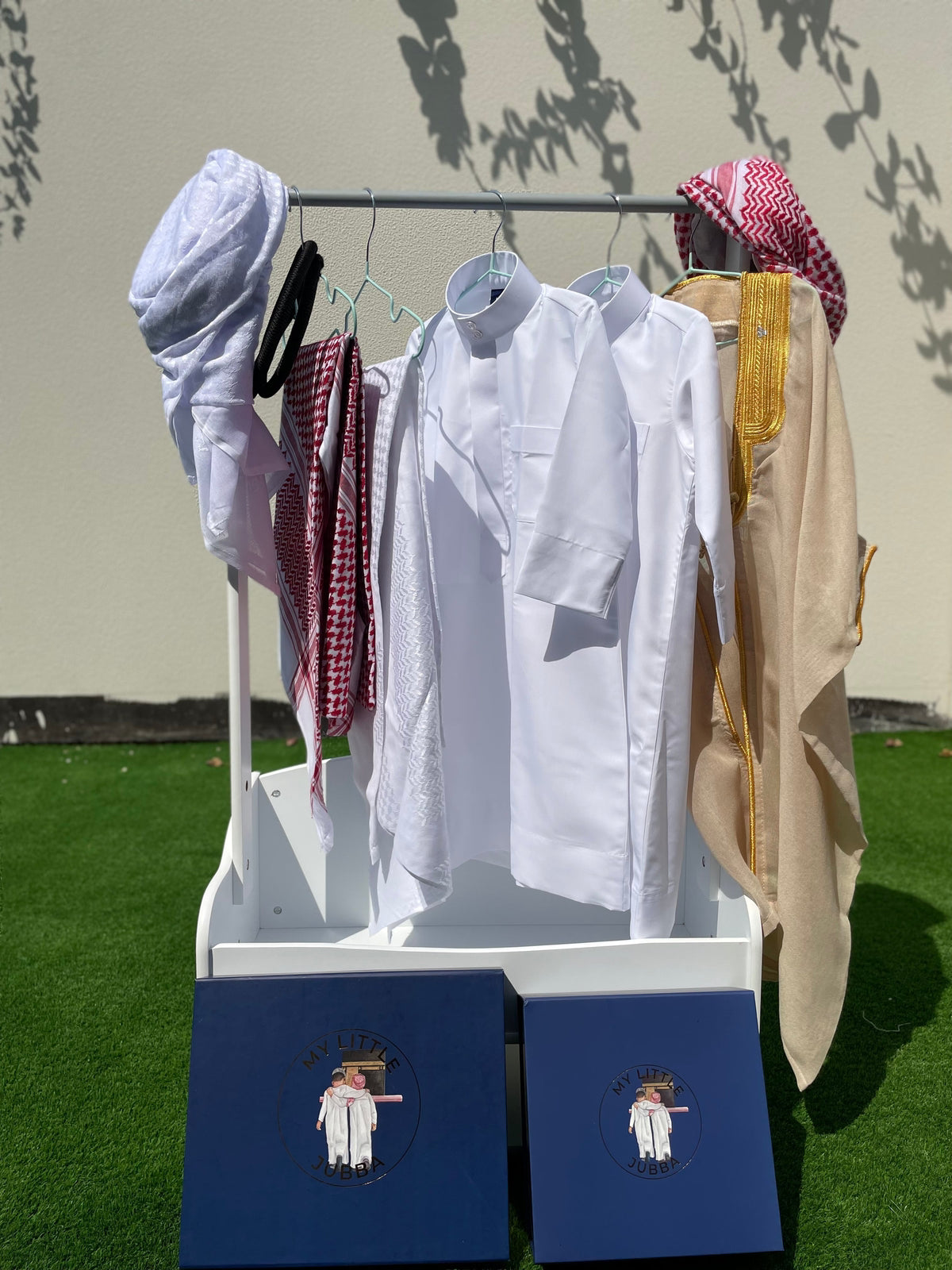 Premium Baby Boy Thobe Gift Set - Beige Bisht for 0-12 Months | 8-Piece Outfit for Newborns & Infants | Perfect for Eid, Birthdays & Special Occasions
