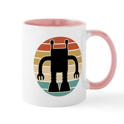 White/Pink Inside - Robotics Vintage Robot Mugs
