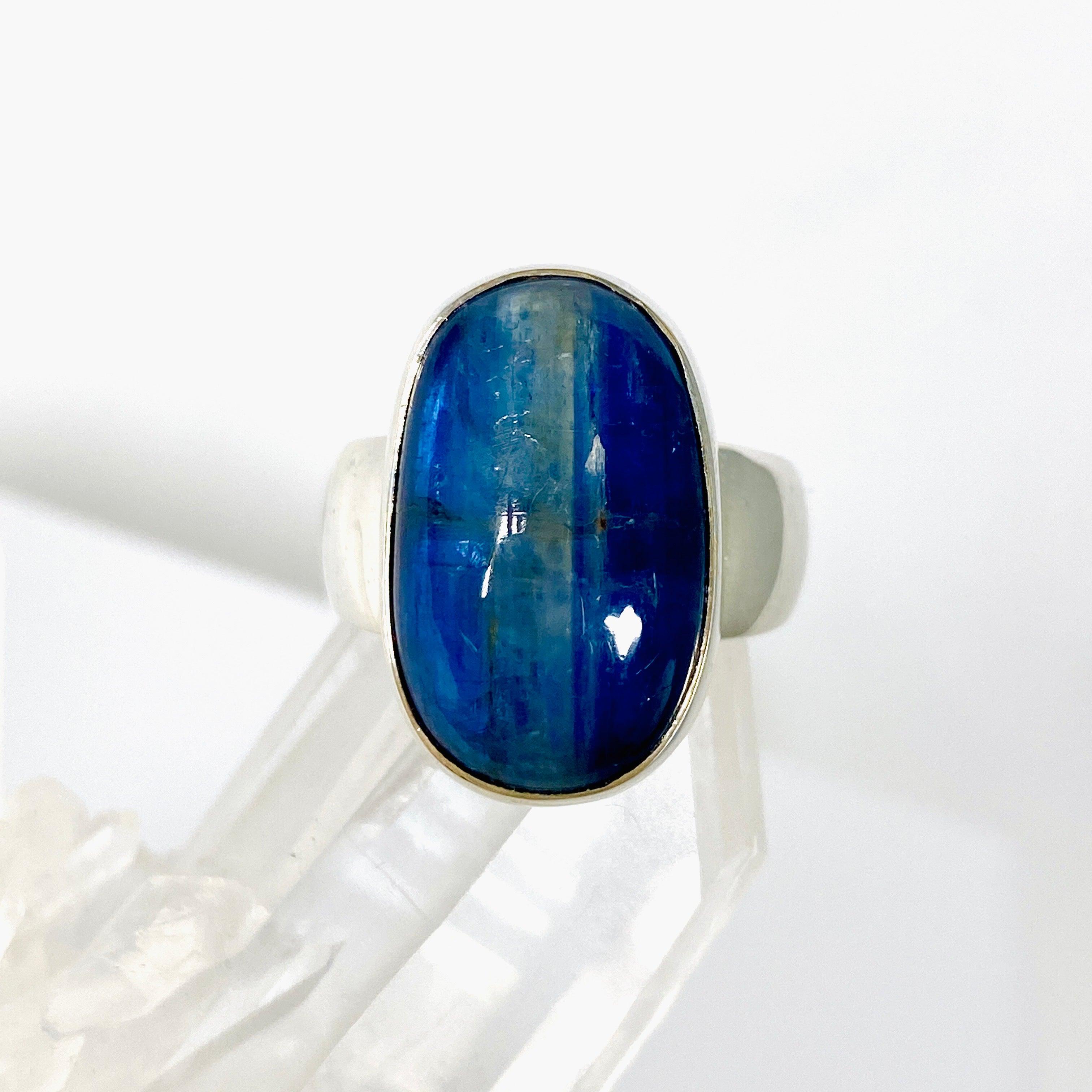 Kyanite Oval Ring Size 9 - KRGJ2696 | Elegant Blue Gemstone Jewelry for Women, Perfect for Weddings & Special Occasions