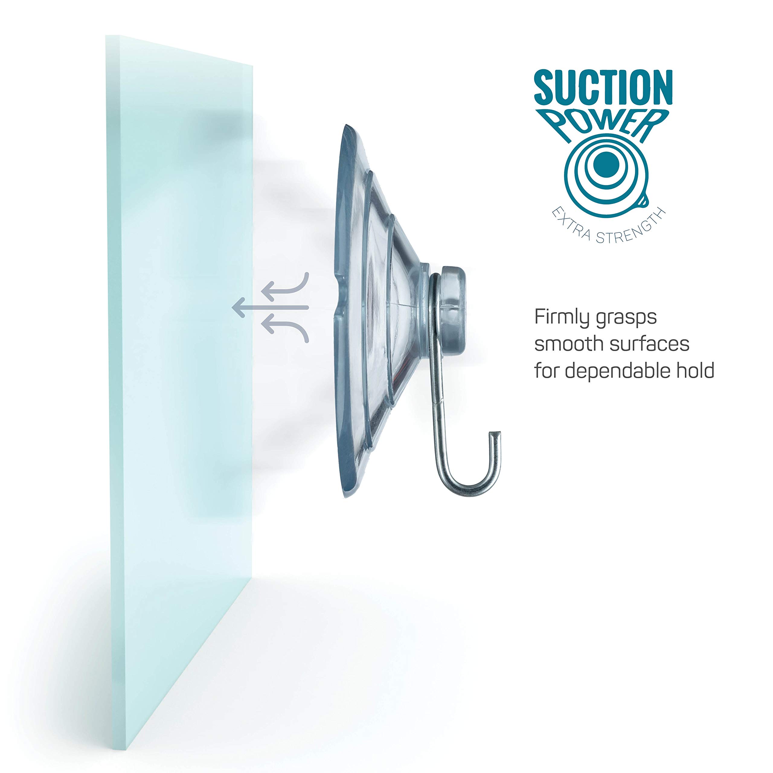 SEWANTA Heavy Duty Suction Cup Hooks - 10 Pack Multi-Size Set (2 Large, 4 Medium, 4 Small) for Glass, Windows, Mirrors, Tiles - Strong Adhesive Hanging Hooks for Bathroom, Kitchen, Office Organization & Home Decor