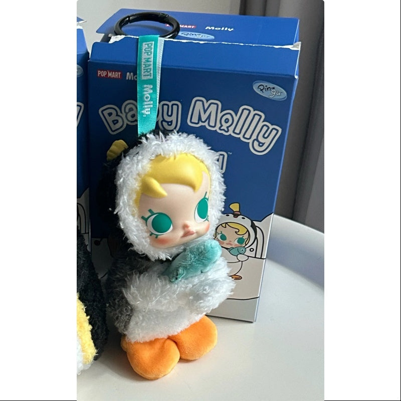 **Baby MOLLY Pingu Happy Fishing Series Vinyl Plush Keychain - Cute Cartoon Pendant for Kids, Gifts & Backpacks - Perfect for School, Travel & Playtime**
