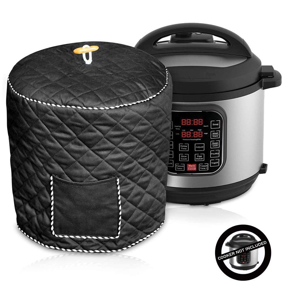 6Qt/8Qt Electric Pressure Cooker Cover with Front Pocket - Anti-Static Dust Protection for Instant Pot & Kitchen Appliances - Perfect for Storage & Countertop Organization