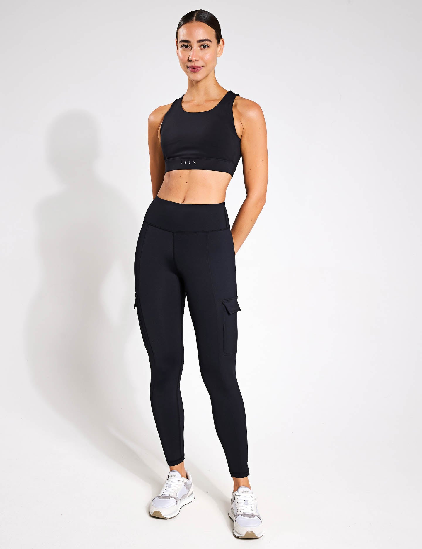 Black Cargo Leggings for Women - High Waist Stretch Workout Pants - Perfect for Gym, Running, Yoga & Casual Wear