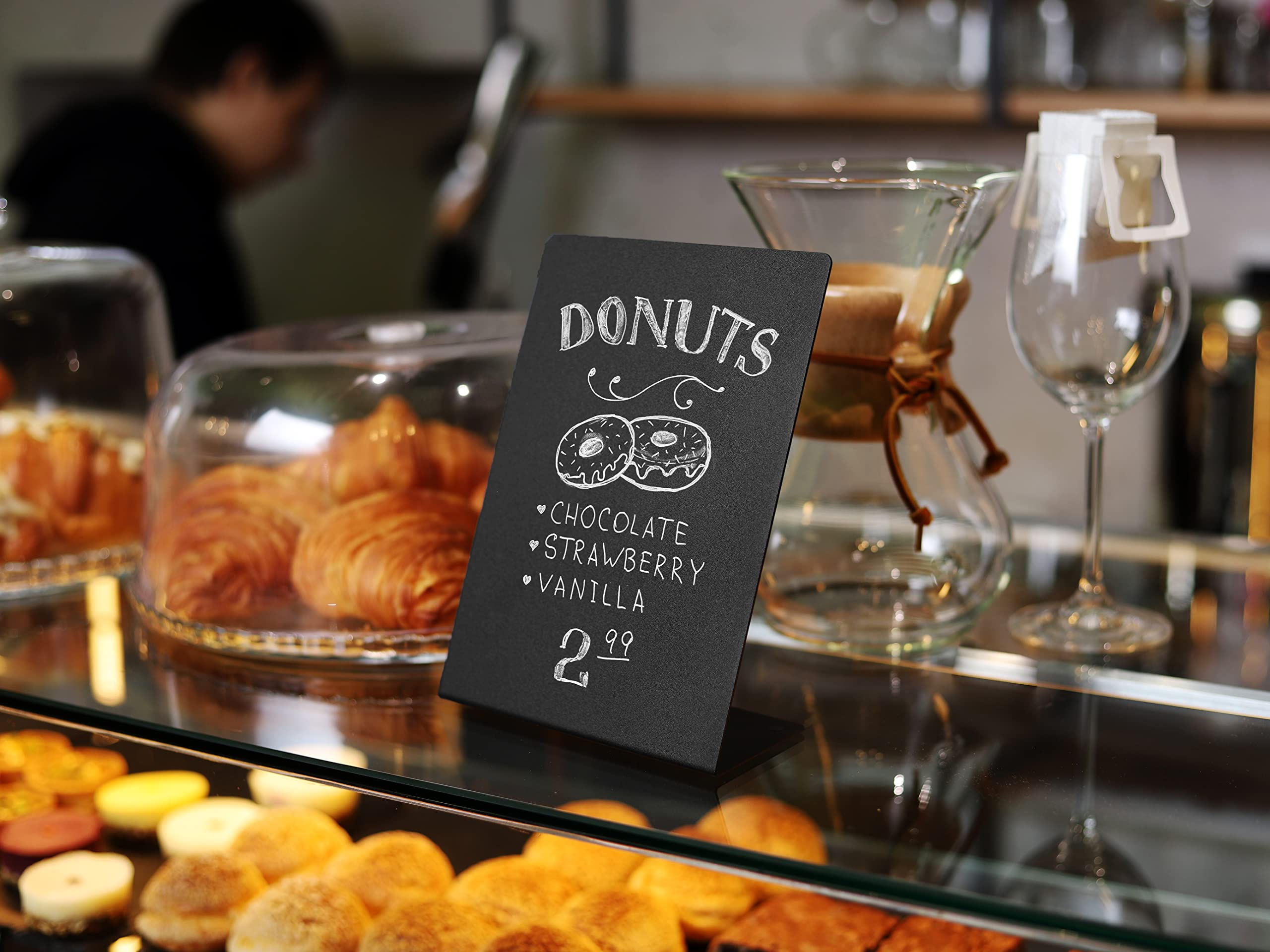 6 x 8 Inch Metal Chalkboard Sign - Mini Standing Menu Board for Wedding, Party Buffet, Kitchen & Tabletop Display | Reusable Food Sign for Restaurants, Cafes & Home Decor
