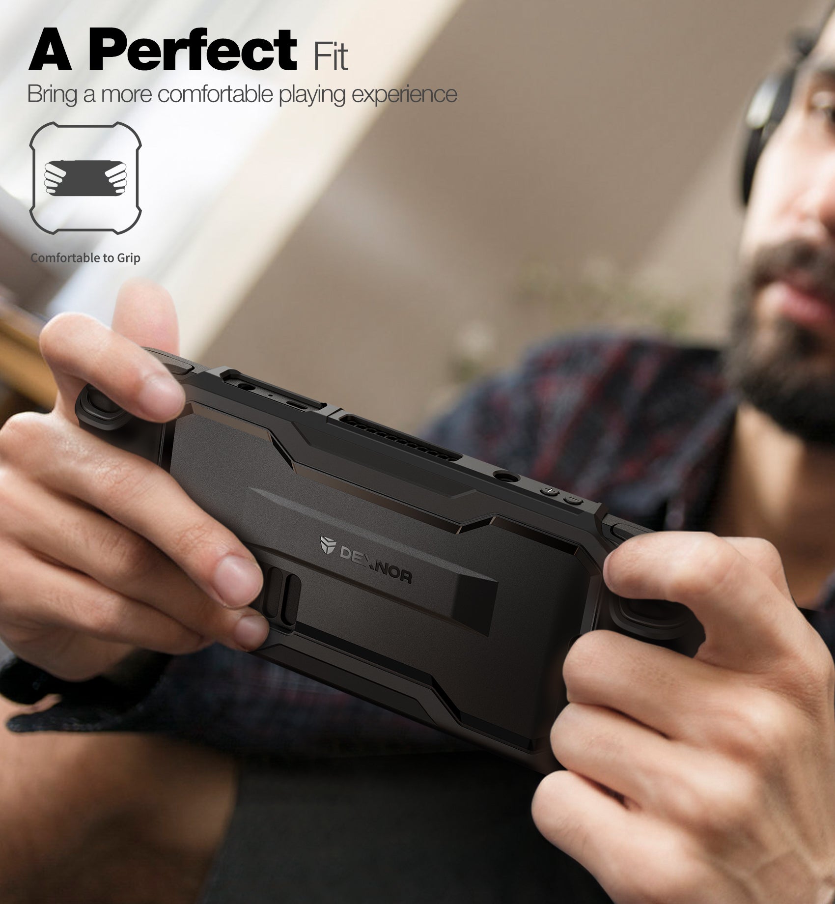 Dexnor Rugged Protective Case for Steam Deck - Shockproof, Anti-Scratch, Non-Slip TPU PC Cover - Perfect for Gaming, Travel & Outdoor Use