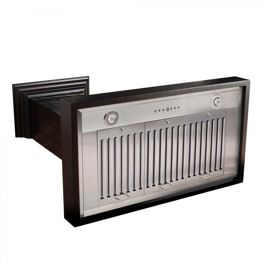 ZLINE Black Wooden Wall Mount Range Hood - Modern Kitchen Ventilation for Smoke & Odor Removal - Perfect for Home Chefs & Open Concept Kitchens