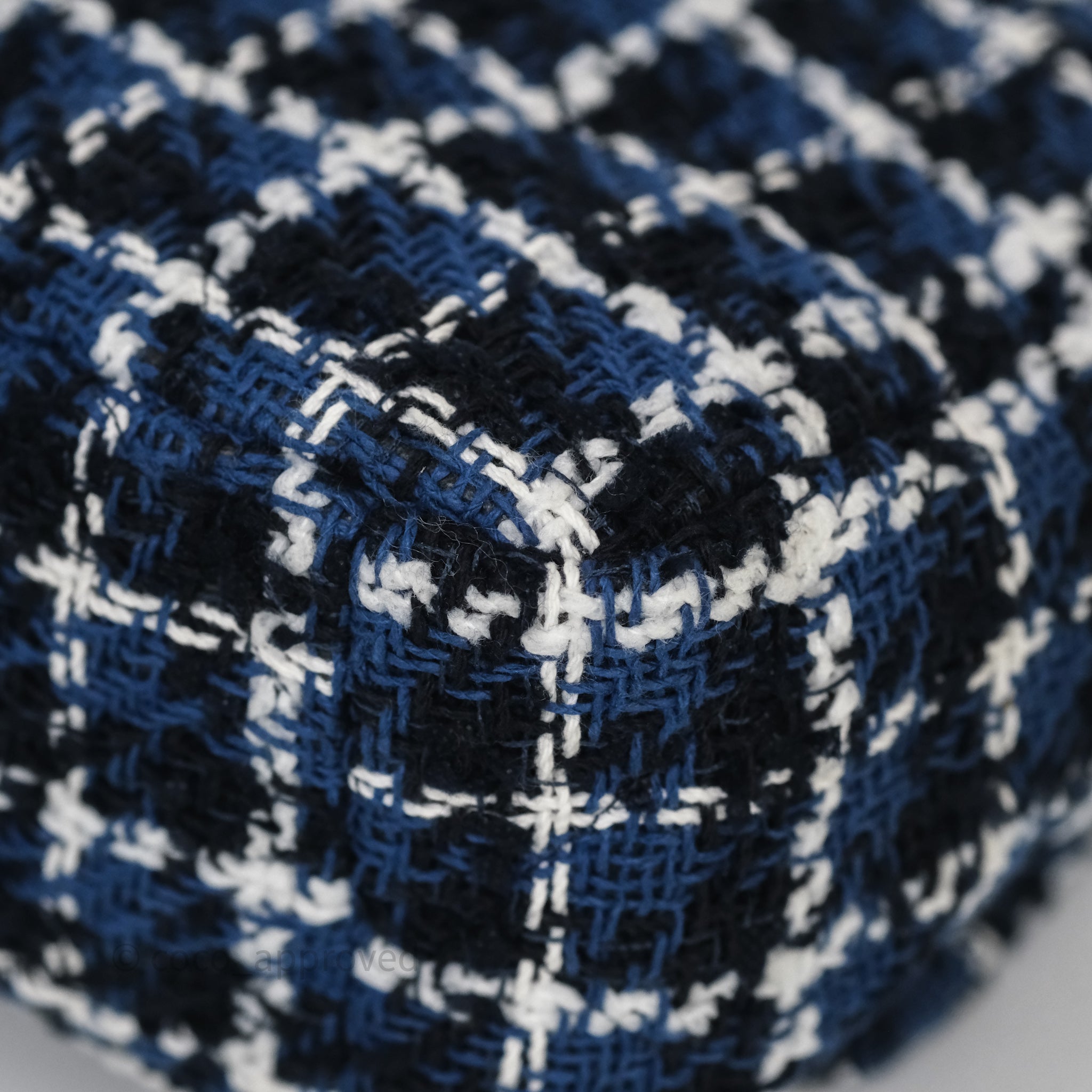 Chanel 19 Small Handbag in Blue, White & Black Grid Tweed with Mixed Hardware - Perfect for Work, Travel & Evening Events
