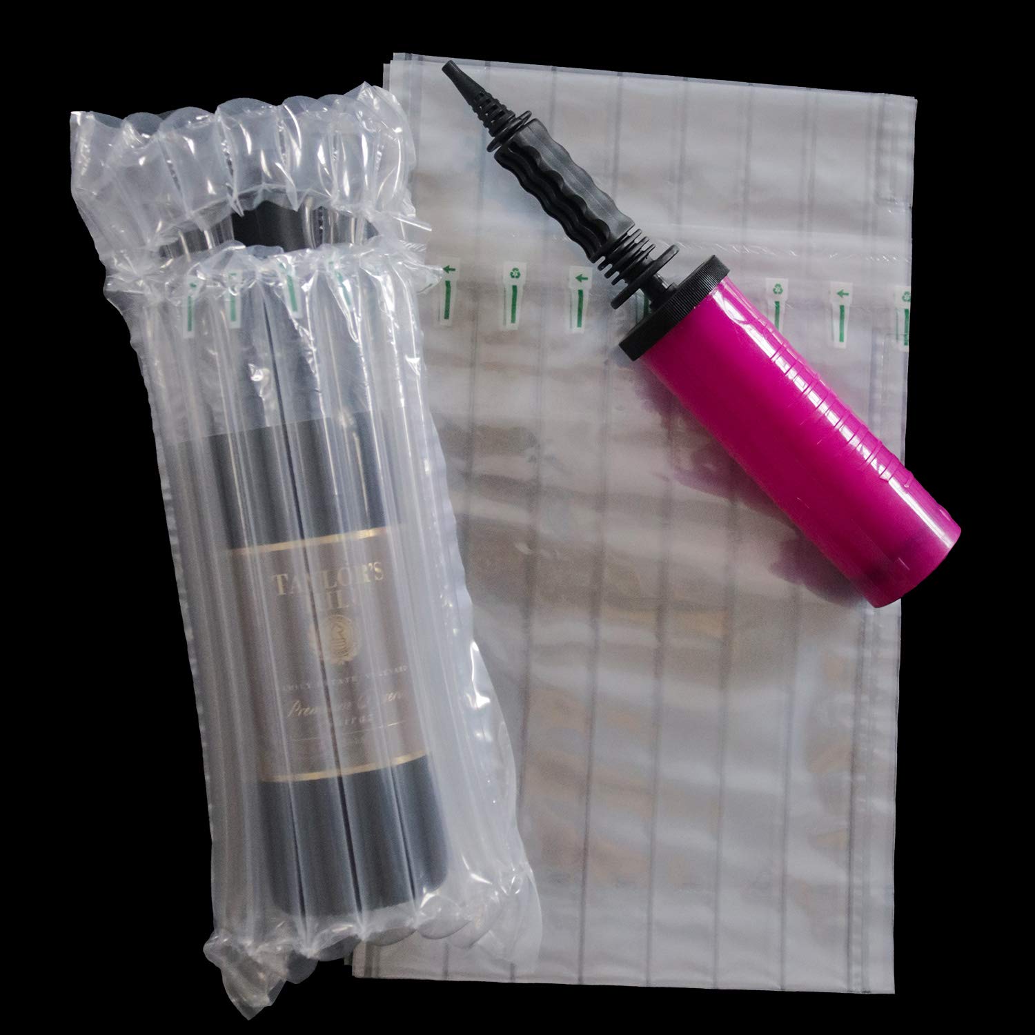 500 Pack Reusable Inflatable Wine Bottle Protectors - Bubble Cushion Wrap Sleeves for Airplane Travel & Luggage Transport | Air Filled Packaging Bags (Air Pump Not Included) | Perfect for Shipping, Moving & Gift Protection
