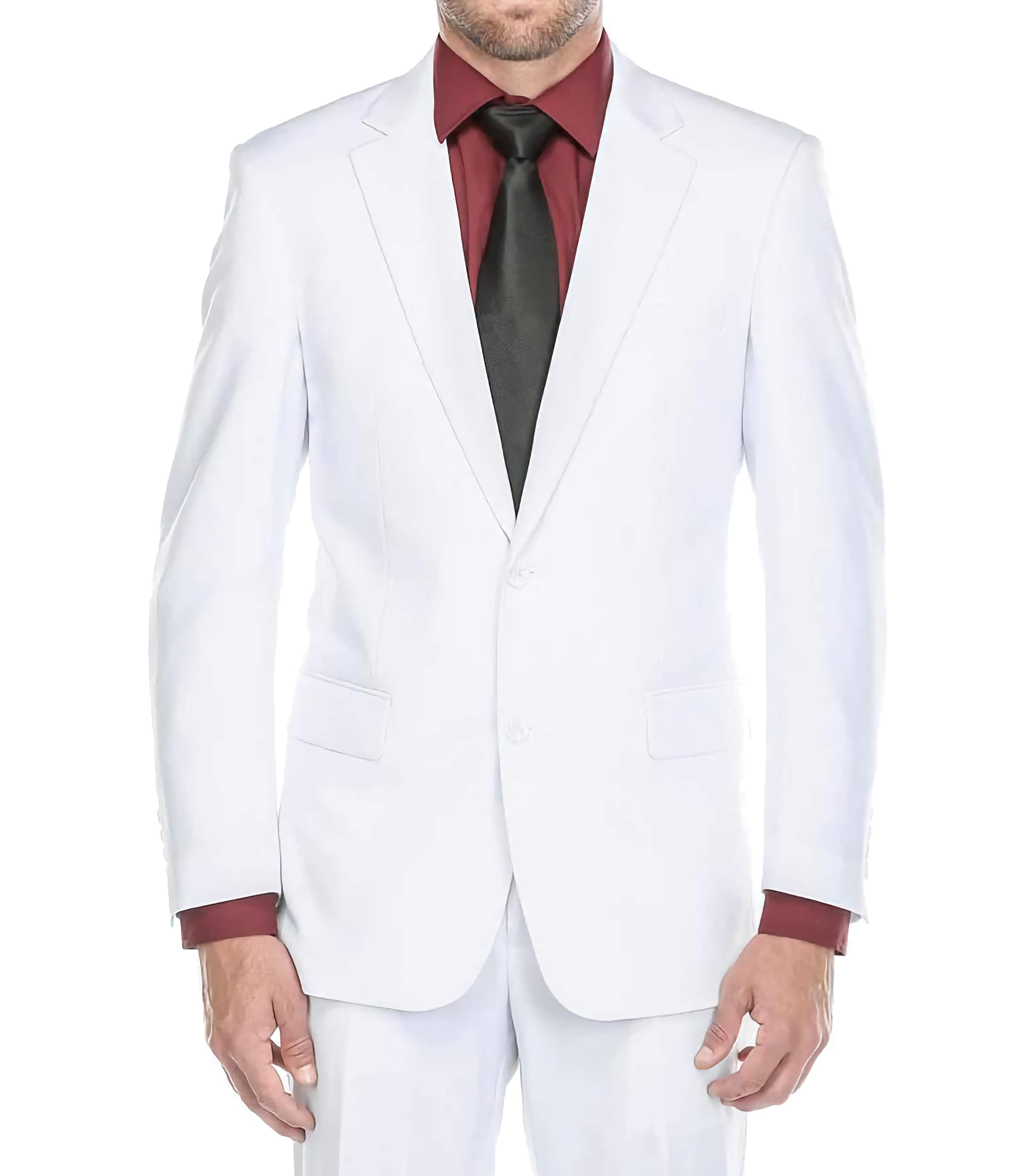 Vanderbilt Collection Classic 2-Piece Suit - 2-Button Regular Fit White Men's Business Suit | Perfect for Weddings, Office & Formal Events
