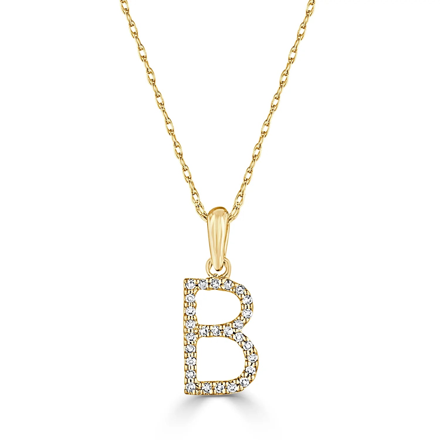14K Gold & Diamond Mini Initial Necklace - Personalized Name Letter Pendant Jewelry for Women - Perfect Gift for Birthday, Anniversary & Valentine's Day