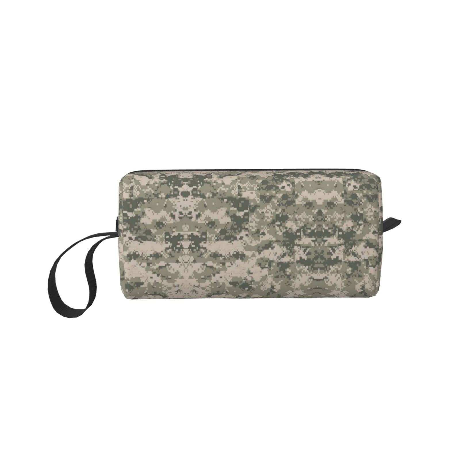 ZGXJJPP Army Digital Camouflage Makeup Bag - Waterproof Travel Cosmetic Organizer with Zipper, Portable Toiletry Case for Women | Perfect for Military Style Lovers, Camping Trips & Gym Essentials Storage