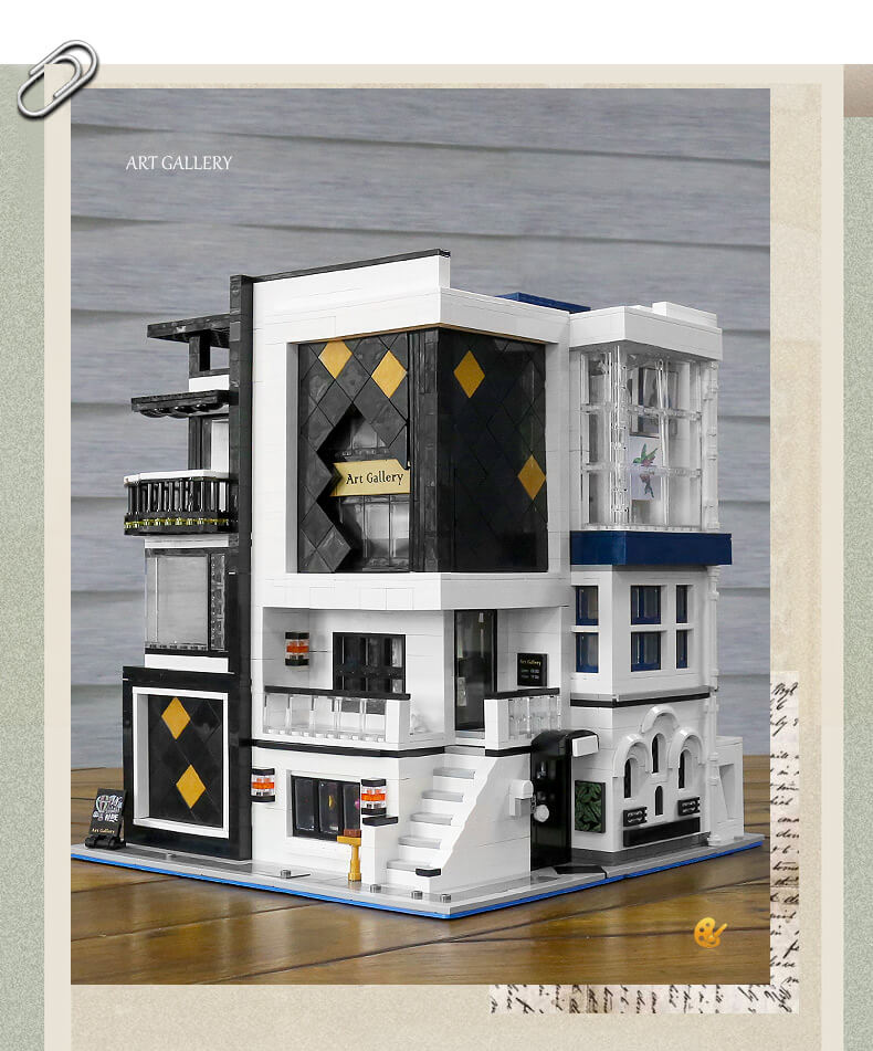Mould King 16043 Art Gallery Showcase 3 Layer MOC Building Set - 3,536 Pieces for Adults & Teens | Creative DIY Model Kit for Home Decoration & Gift Giving