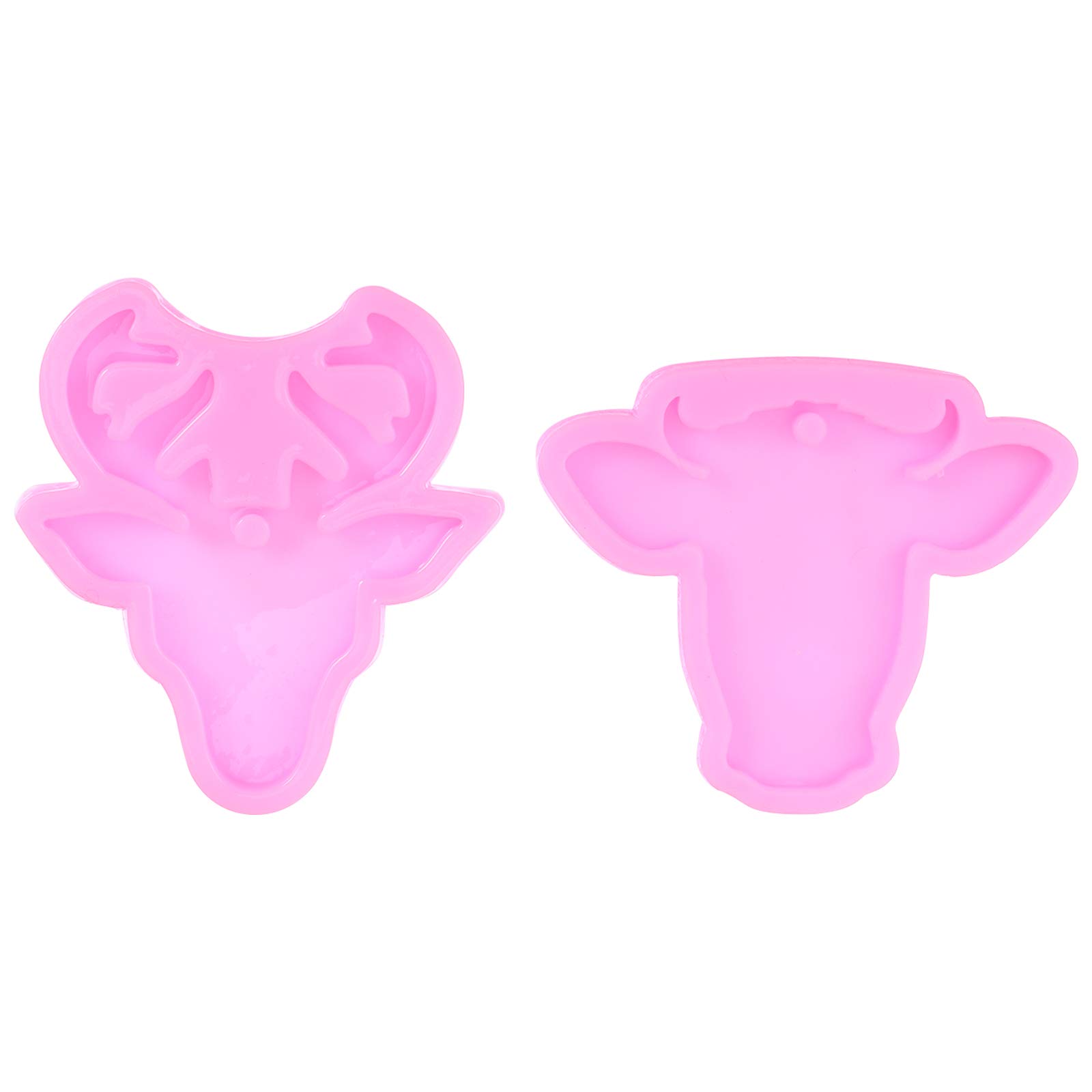 FRCOLOR 2-Pack Silicone Chocolate Fondant Molds - DIY Pendant & Keychain Molds for Baking, Candy Making, Cake Decorating - Perfect for Parties, Gifts & Home Crafts