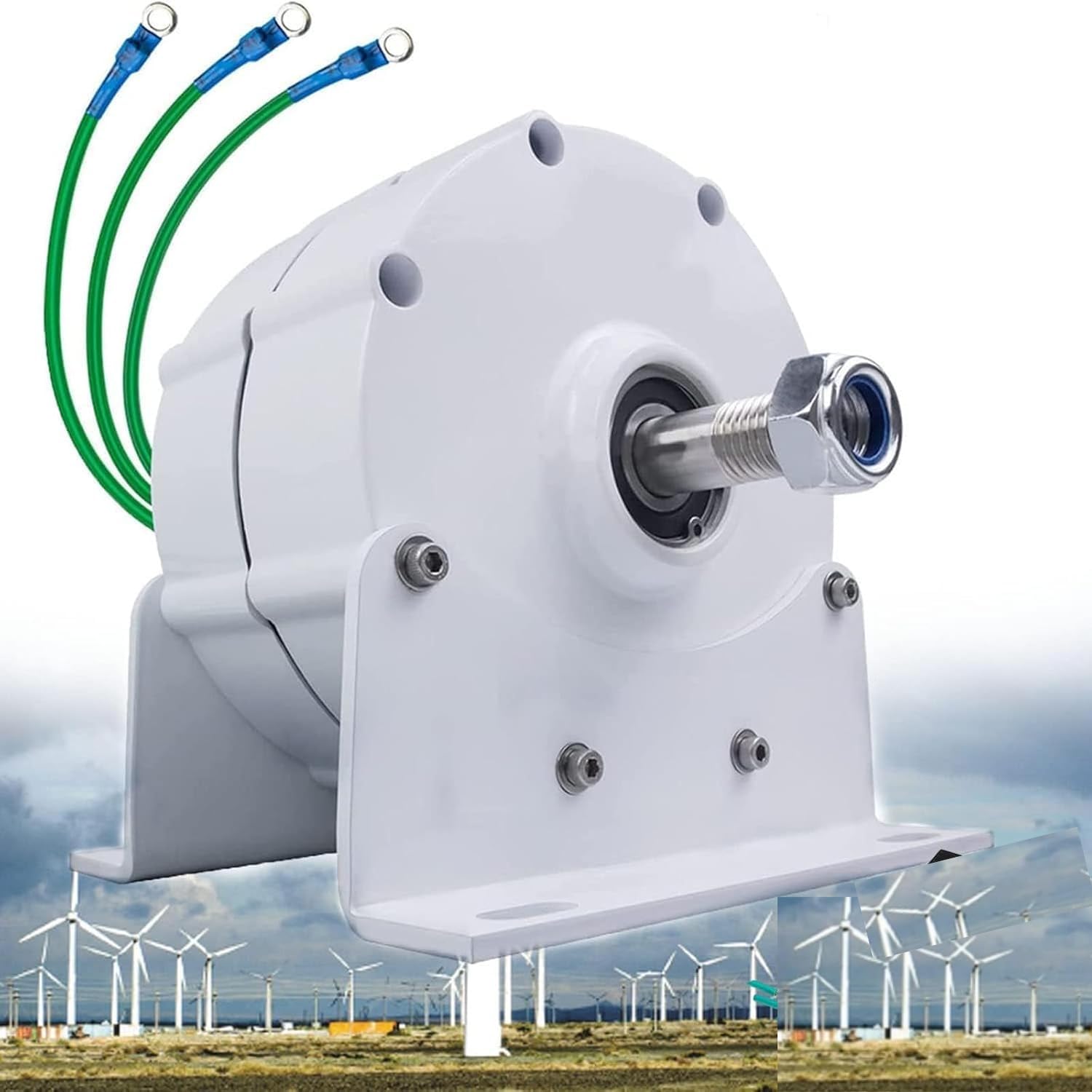 12KW Low RPM Permanent Magnet Generator, 3 Phase Gearless PMG AC Alternator for Wind & Hydro Power Systems with Rectifier (24V) - Ideal for Off-Grid Solar, Wind Turbine & Water Power Generation