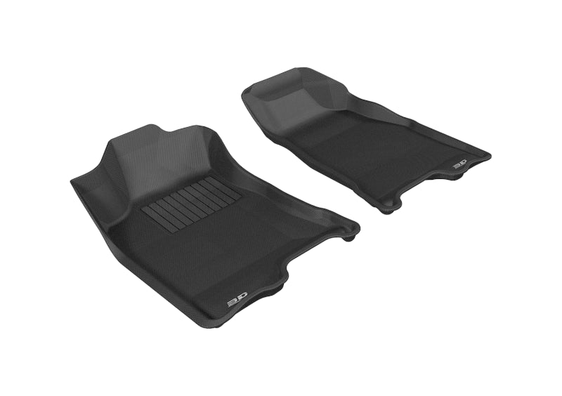 3D MAXpider Kagu Custom Fit Floor Mats for 2004-2012 Chevrolet/GMC Colorado/Canyon Crew Cab - 1st Row, All-Weather Protection, Non-Slip Design - Perfect for Daily Commute, Road Trips & Off-Road Adventures (Black)