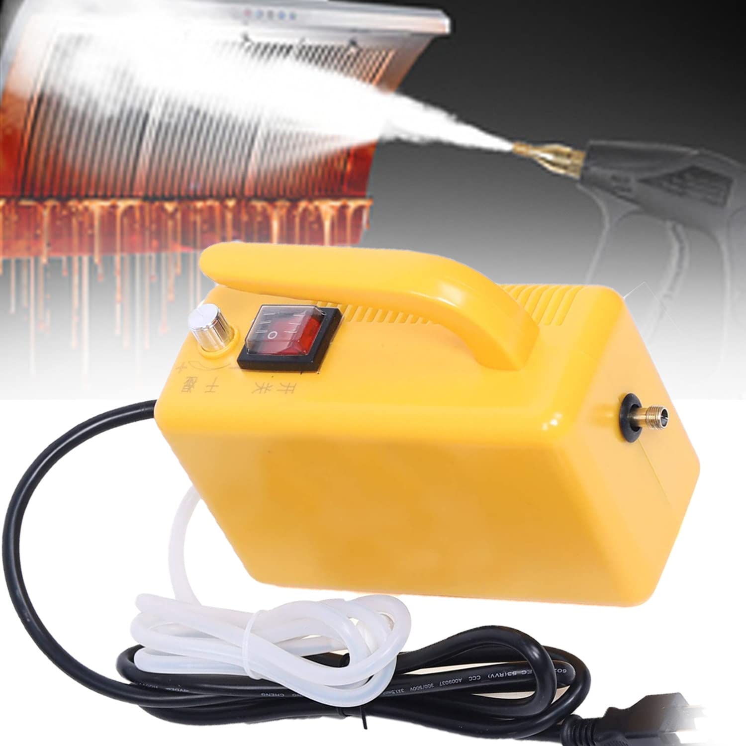 Portable Handheld Steam Cleaner with Automatic Pump - 220V for Kitchen, Bathroom, Furniture & Car Detailing | Adjustable Steam Spray Gun (Yellow) | Perfect for Deep Cleaning, Sanitizing & Stain Removal