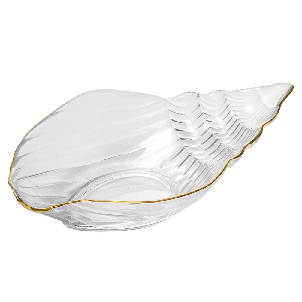 Zerodeko 1pc Glass Conch Bowl - Elegant Fruit Platter, Sashimi Tray & Home Decor for Dining, Kitchen, Party Serving | Perfect for Fruit Display, Desserts, Seasoning Storage & Terrarium Arrangements